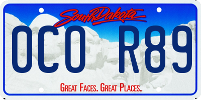 SD license plate 0COR89