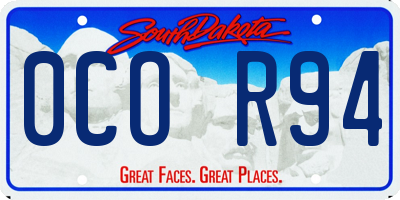SD license plate 0COR94