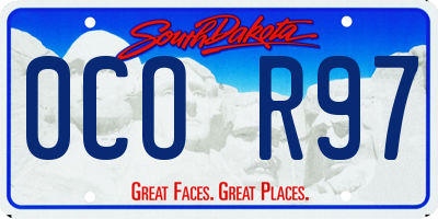 SD license plate 0COR97