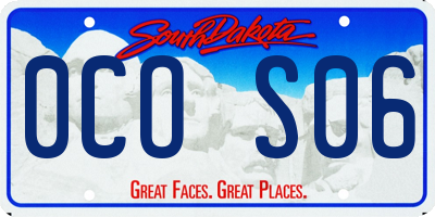 SD license plate 0COS06
