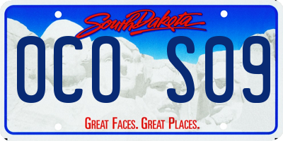 SD license plate 0COS09