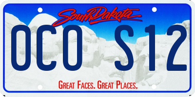 SD license plate 0COS12
