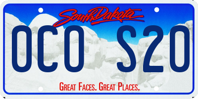 SD license plate 0COS20