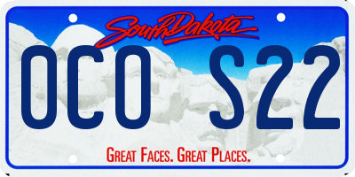 SD license plate 0COS22