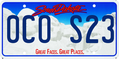 SD license plate 0COS23