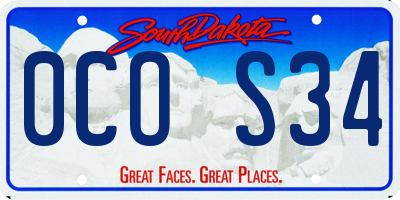 SD license plate 0COS34