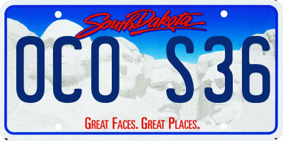 SD license plate 0COS36