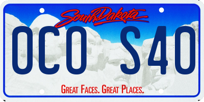SD license plate 0COS40