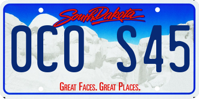 SD license plate 0COS45