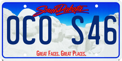 SD license plate 0COS46