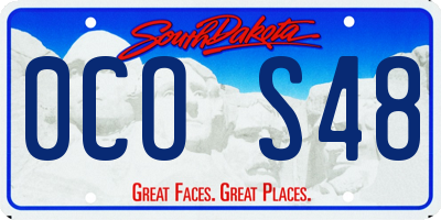 SD license plate 0COS48