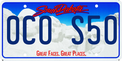SD license plate 0COS50