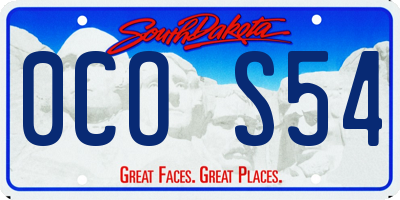 SD license plate 0COS54