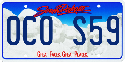 SD license plate 0COS59