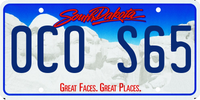 SD license plate 0COS65