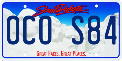 SD license plate 0COS84
