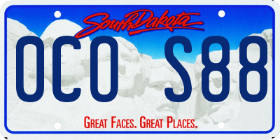 SD license plate 0COS88