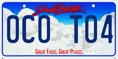 SD license plate 0COT04