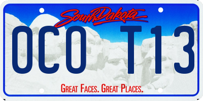 SD license plate 0COT13