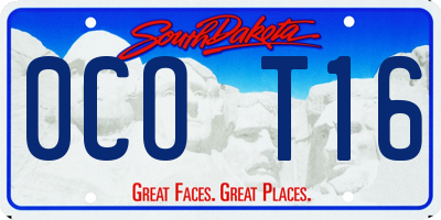 SD license plate 0COT16