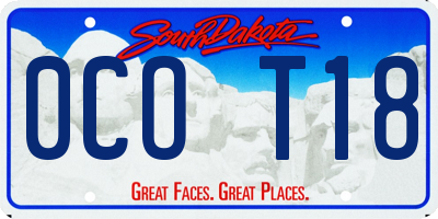 SD license plate 0COT18