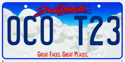SD license plate 0COT23