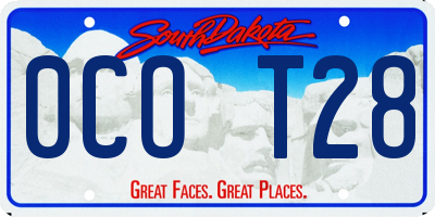 SD license plate 0COT28