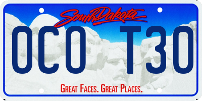 SD license plate 0COT30