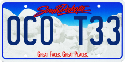 SD license plate 0COT33