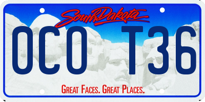 SD license plate 0COT36