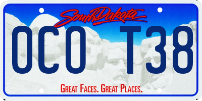 SD license plate 0COT38