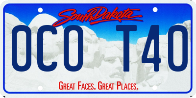 SD license plate 0COT40
