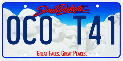 SD license plate 0COT41