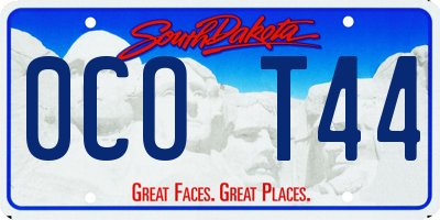 SD license plate 0COT44