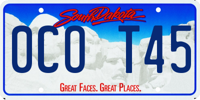 SD license plate 0COT45