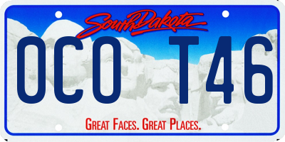 SD license plate 0COT46