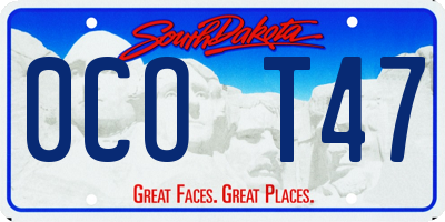 SD license plate 0COT47