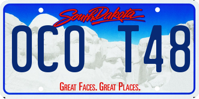 SD license plate 0COT48