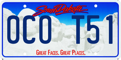 SD license plate 0COT51