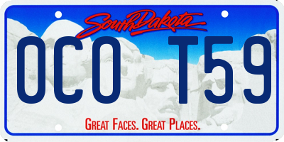 SD license plate 0COT59