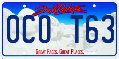 SD license plate 0COT63
