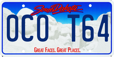 SD license plate 0COT64