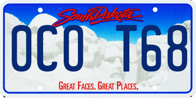 SD license plate 0COT68