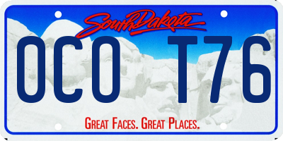 SD license plate 0COT76