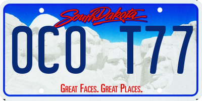 SD license plate 0COT77