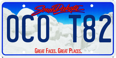 SD license plate 0COT82