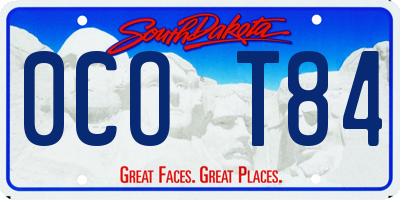 SD license plate 0COT84