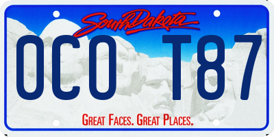 SD license plate 0COT87