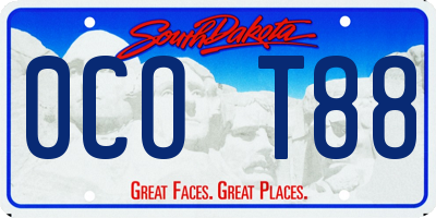 SD license plate 0COT88