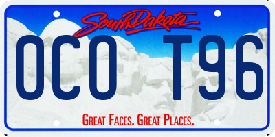 SD license plate 0COT96